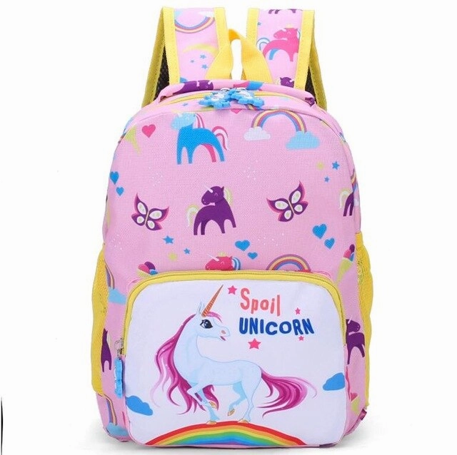 2019 New Unicorn Printed Children School Bag Cute Cartoon Kids Bags Kindergarten Backpack for Boys Girls Baby School Bags