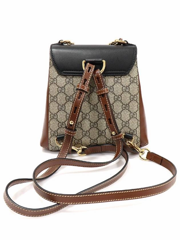 498194 GG Supreme Canvas Signature Leather Gold Padlock Mini Backpack