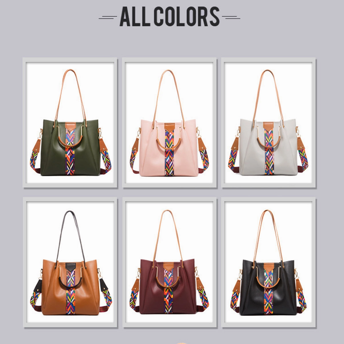 4Pcs PU Clutch Retro Trend Ladies Bag Handbag