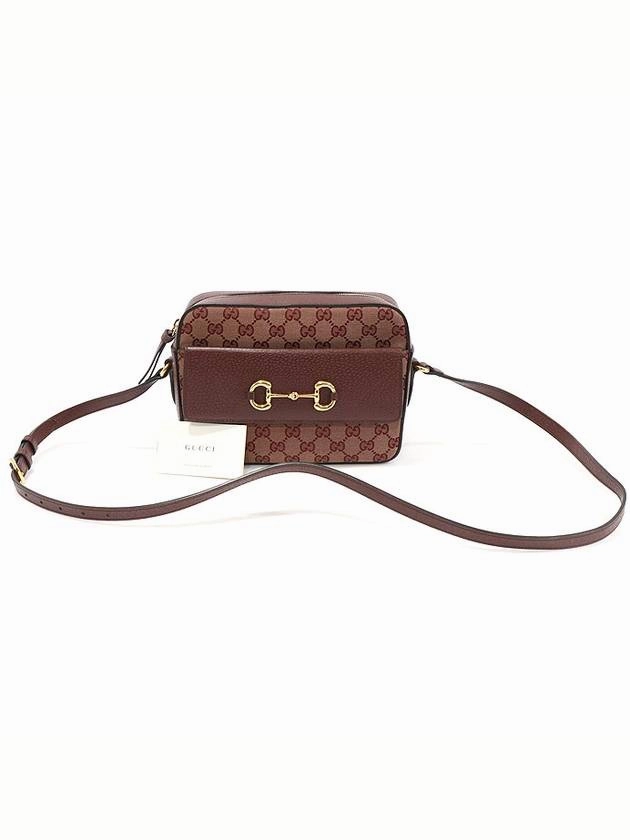 645454 GG Jagard Burgundy Leather Horsebit 1955 Small Shoulder Bag