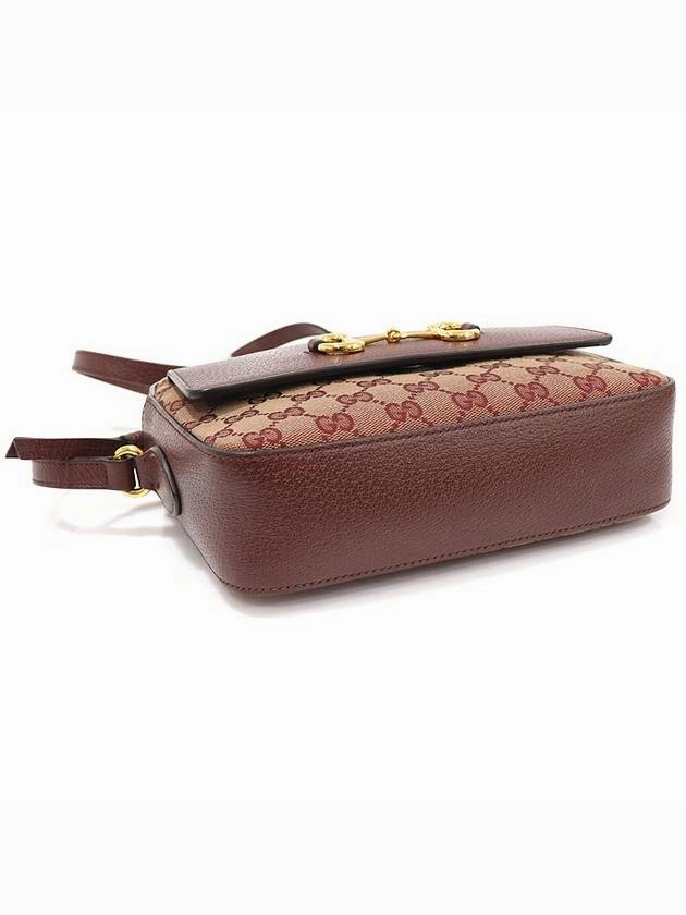 645454 GG Jagard Burgundy Leather Horsebit 1955 Small Shoulder Bag