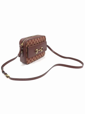 645454 GG Jagard Burgundy Leather Horsebit 1955 Small Shoulder Bag