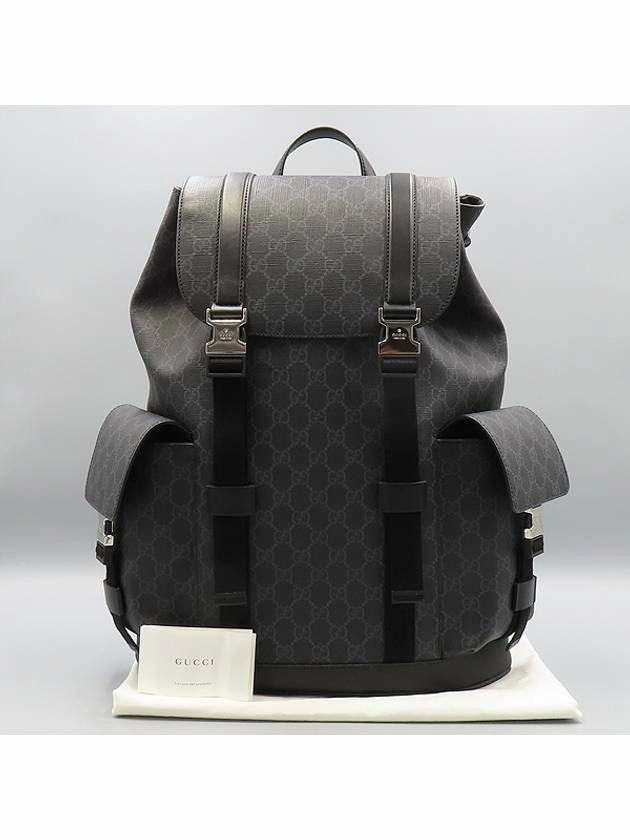 792080 Black GG Logo Supreme Canvas Men s Backpack
