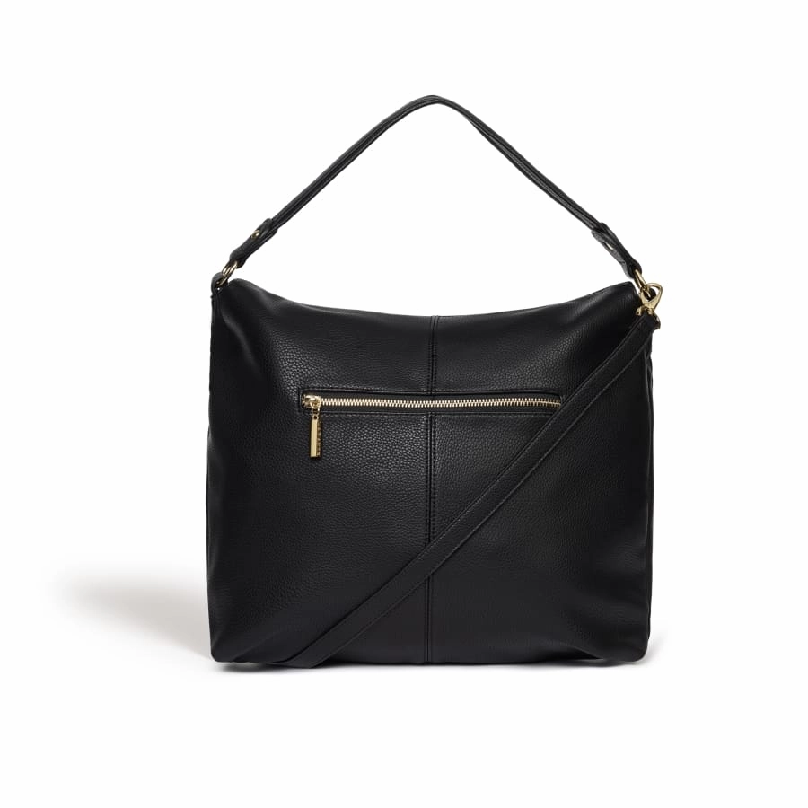 Abelia Vegan Leather Hobo Bag | Black