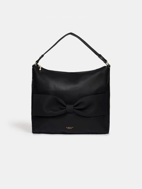 Abelia Vegan Leather Hobo Bag | Black