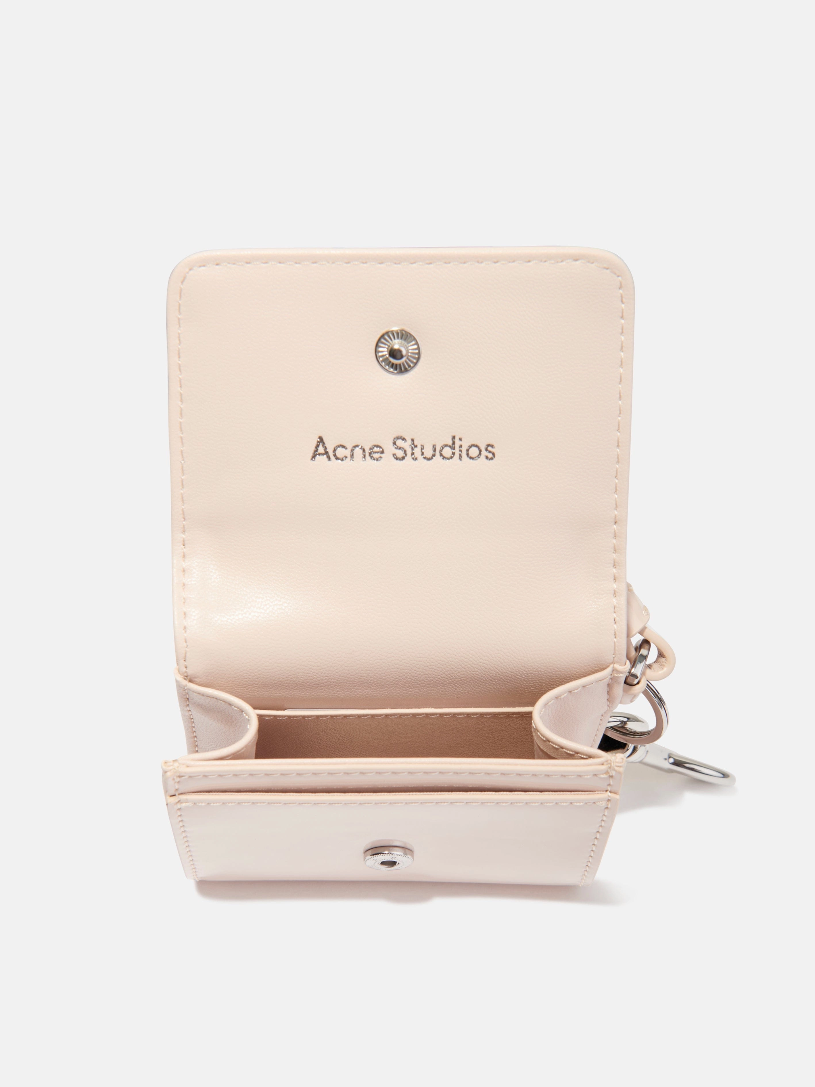Acne Studios Kids Face Logo Wallet in Beige