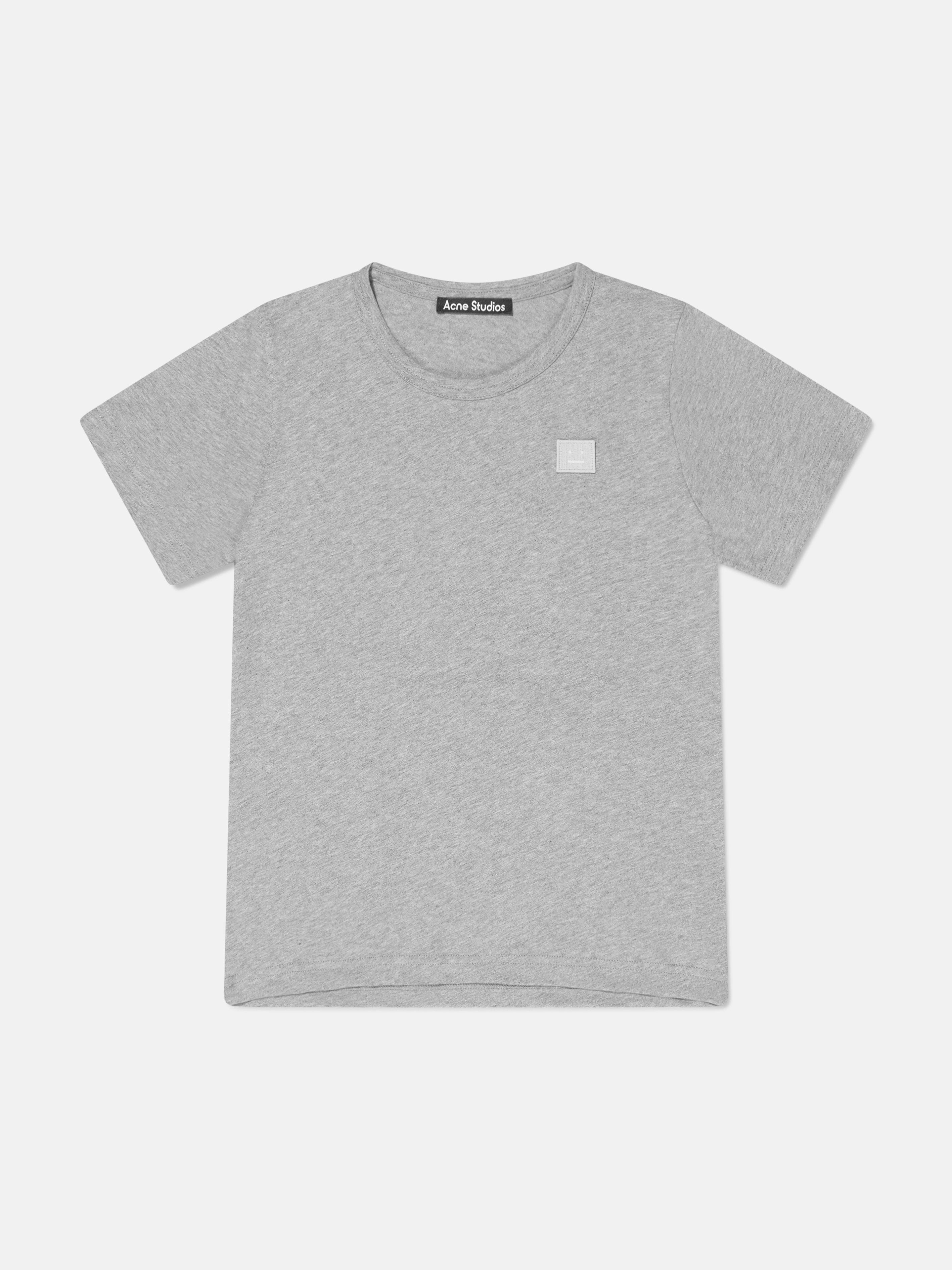 Acne Studios Kids Mini Nash Face Logo Patch T-Shirt in Grey
