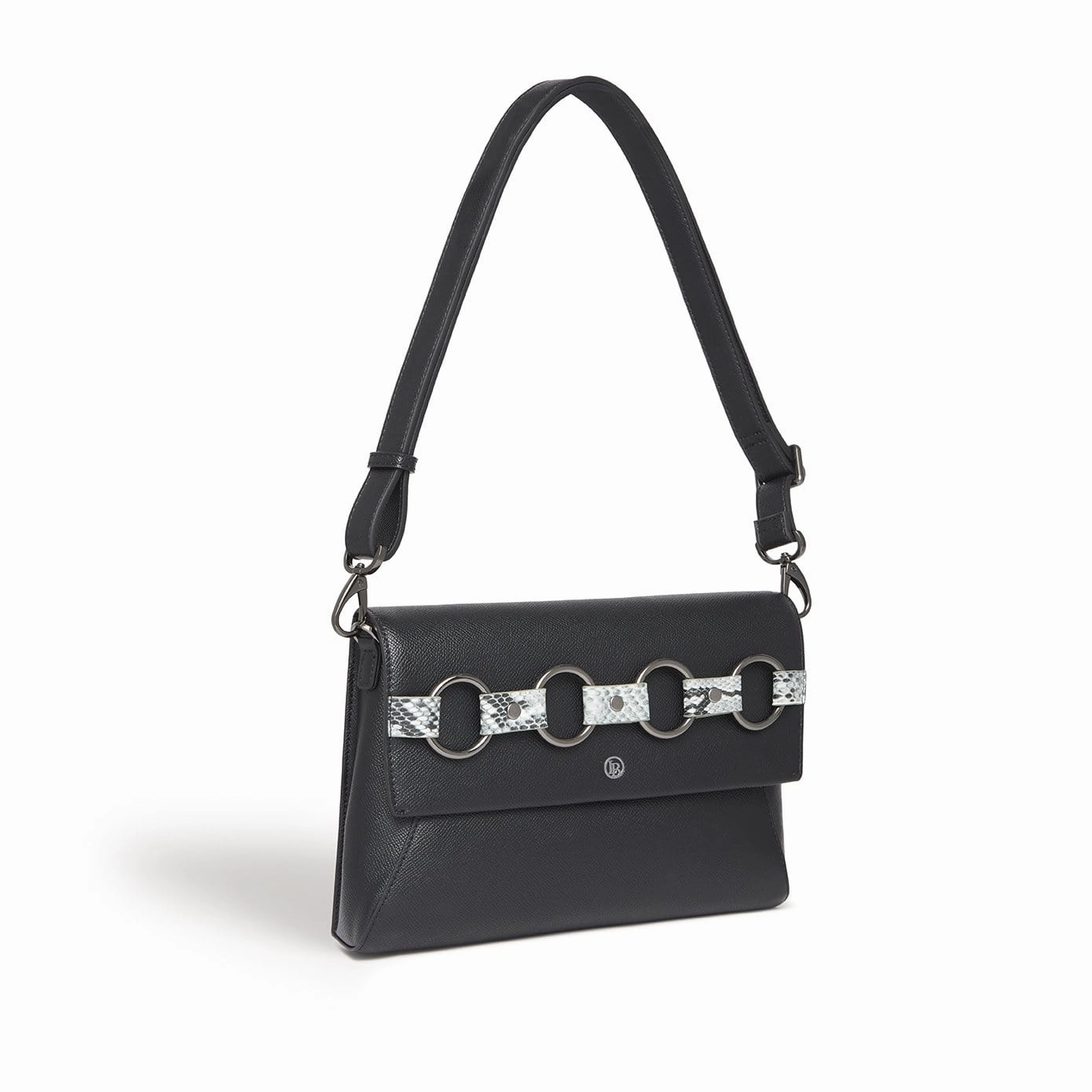 Alder Vegan Leather Clutch Crossbody Bag | Black