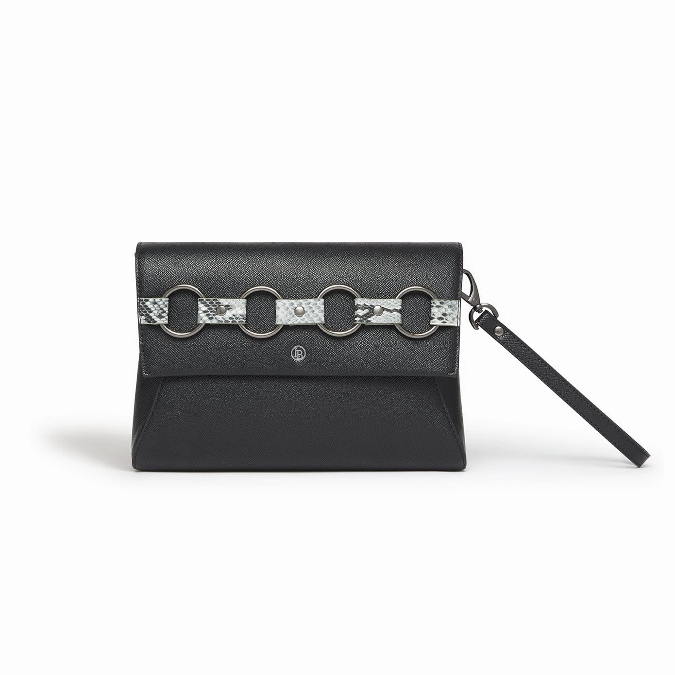 Alder Vegan Leather Clutch Crossbody Bag | Black