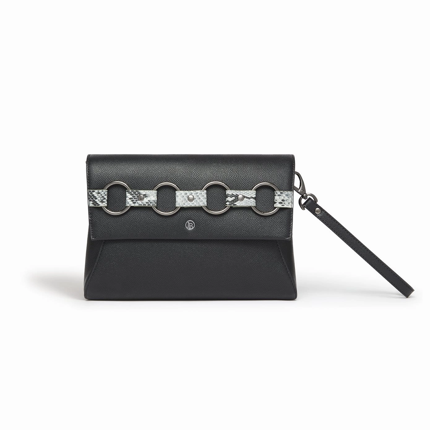 Alder Vegan Leather Clutch Crossbody Bag | Black