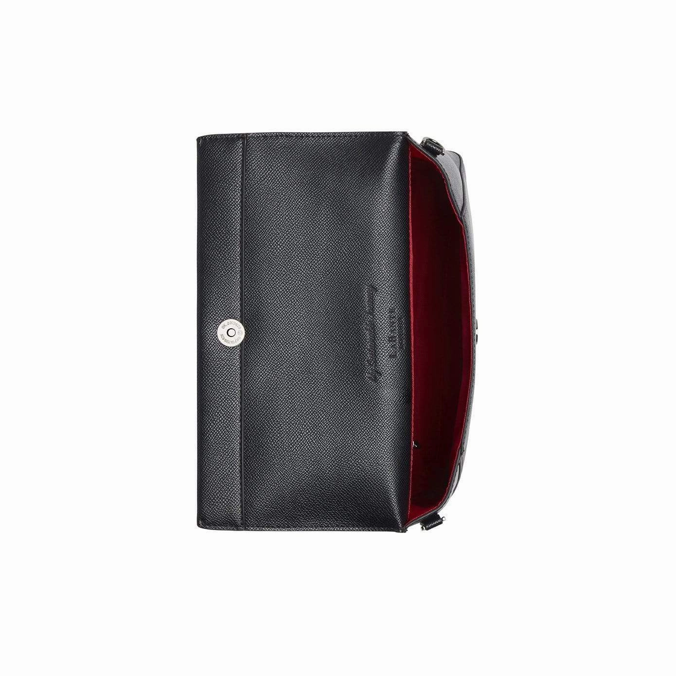 Alder Vegan Leather Clutch Crossbody Bag | Black
