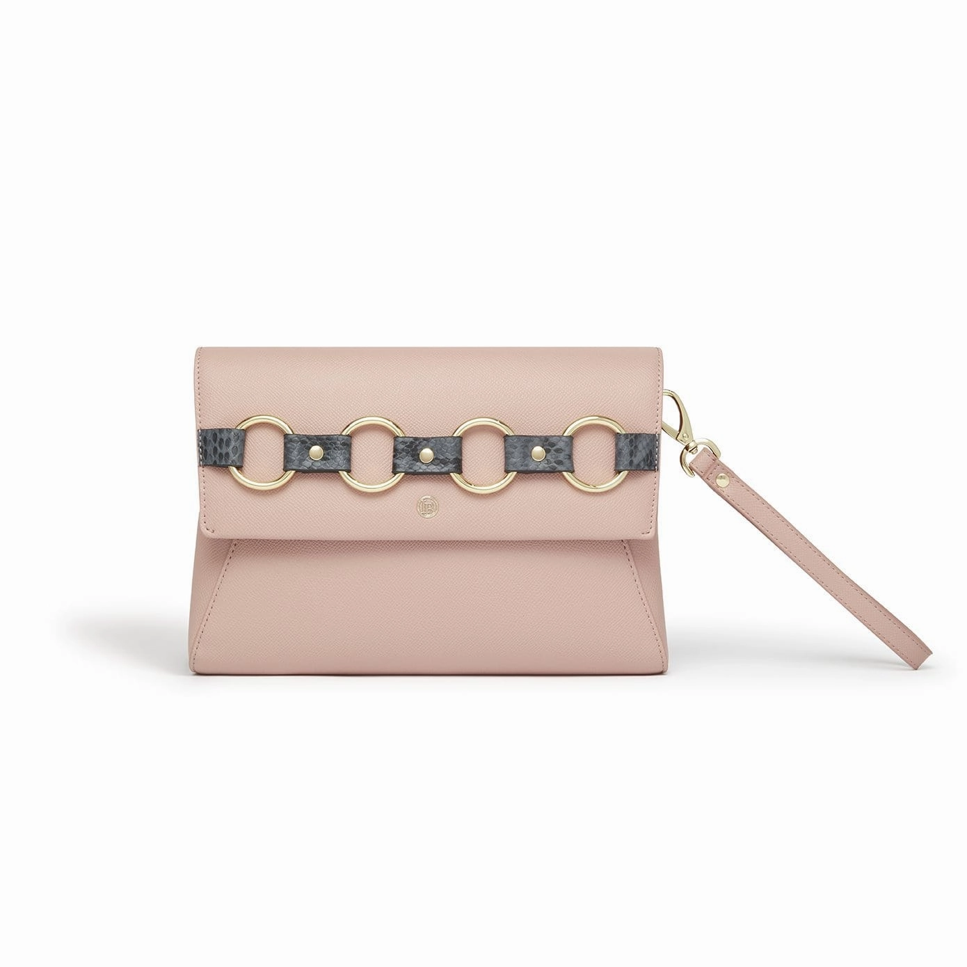Alder Vegan Leather Clutch Crossbody Bag | Pink Nude
