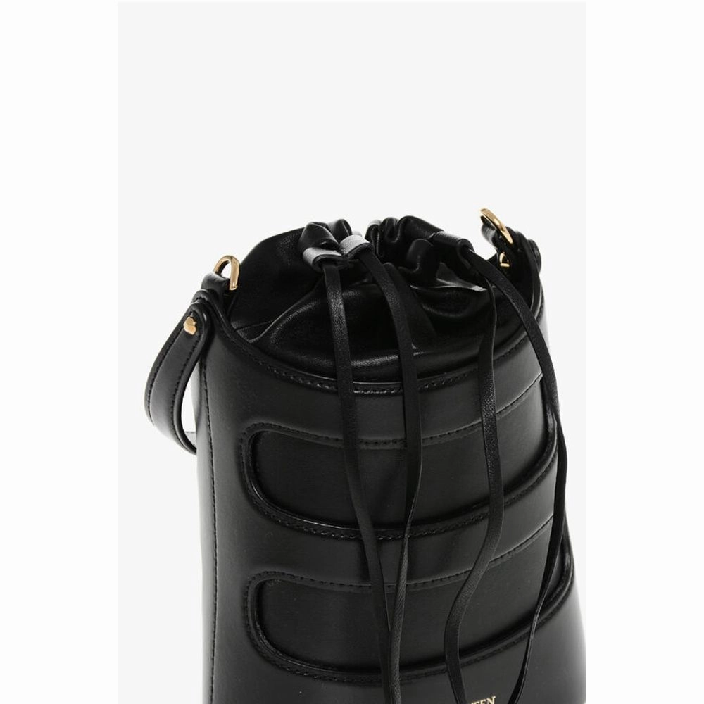 Alexander McQueen Leather THE RISE Mini Bucket Bag with Shoulder Chain