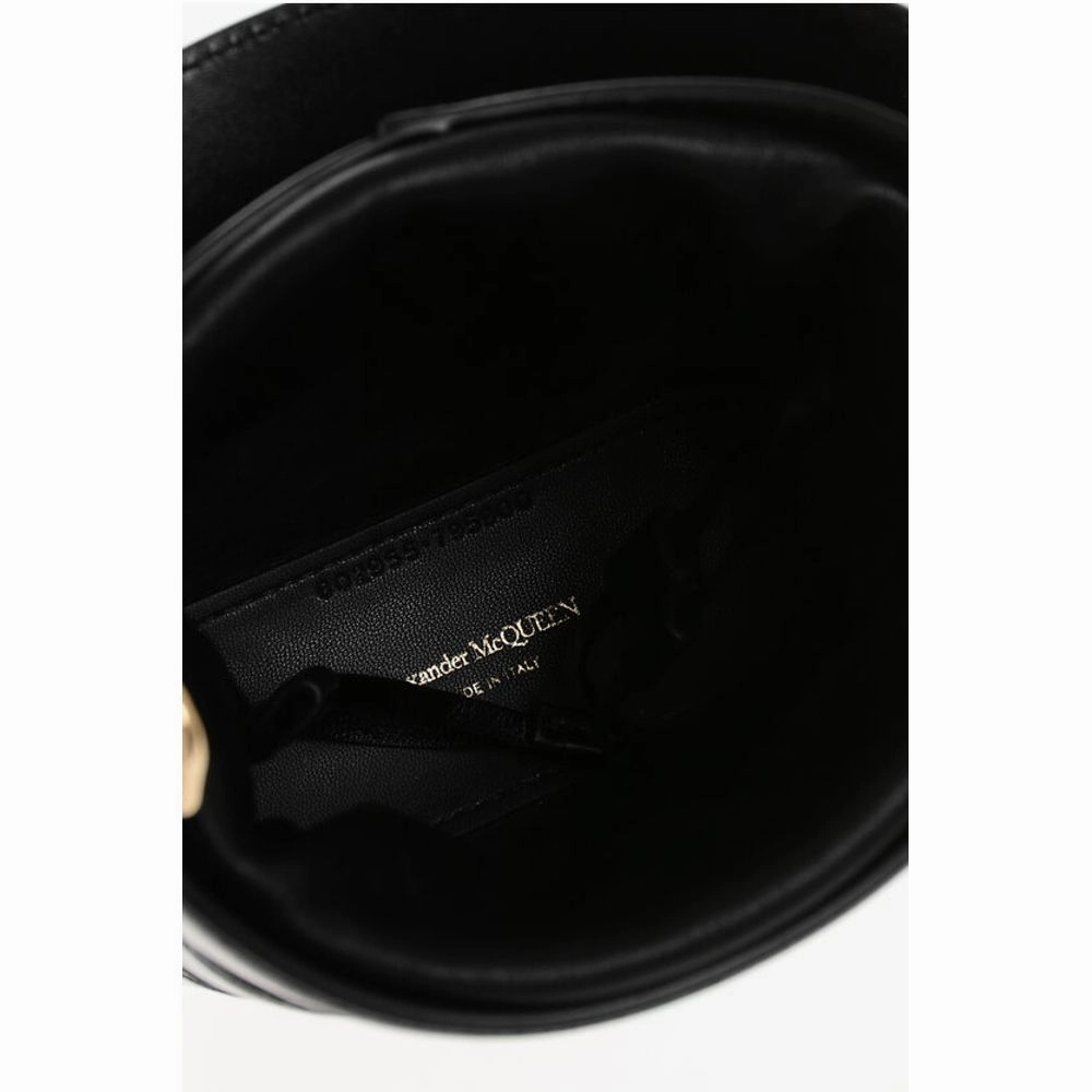 Alexander McQueen Leather THE RISE Mini Bucket Bag with Shoulder Chain