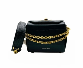 Alexander McQueen Women's Crocodile Embossed Leather Box 16 Crossbody Bag