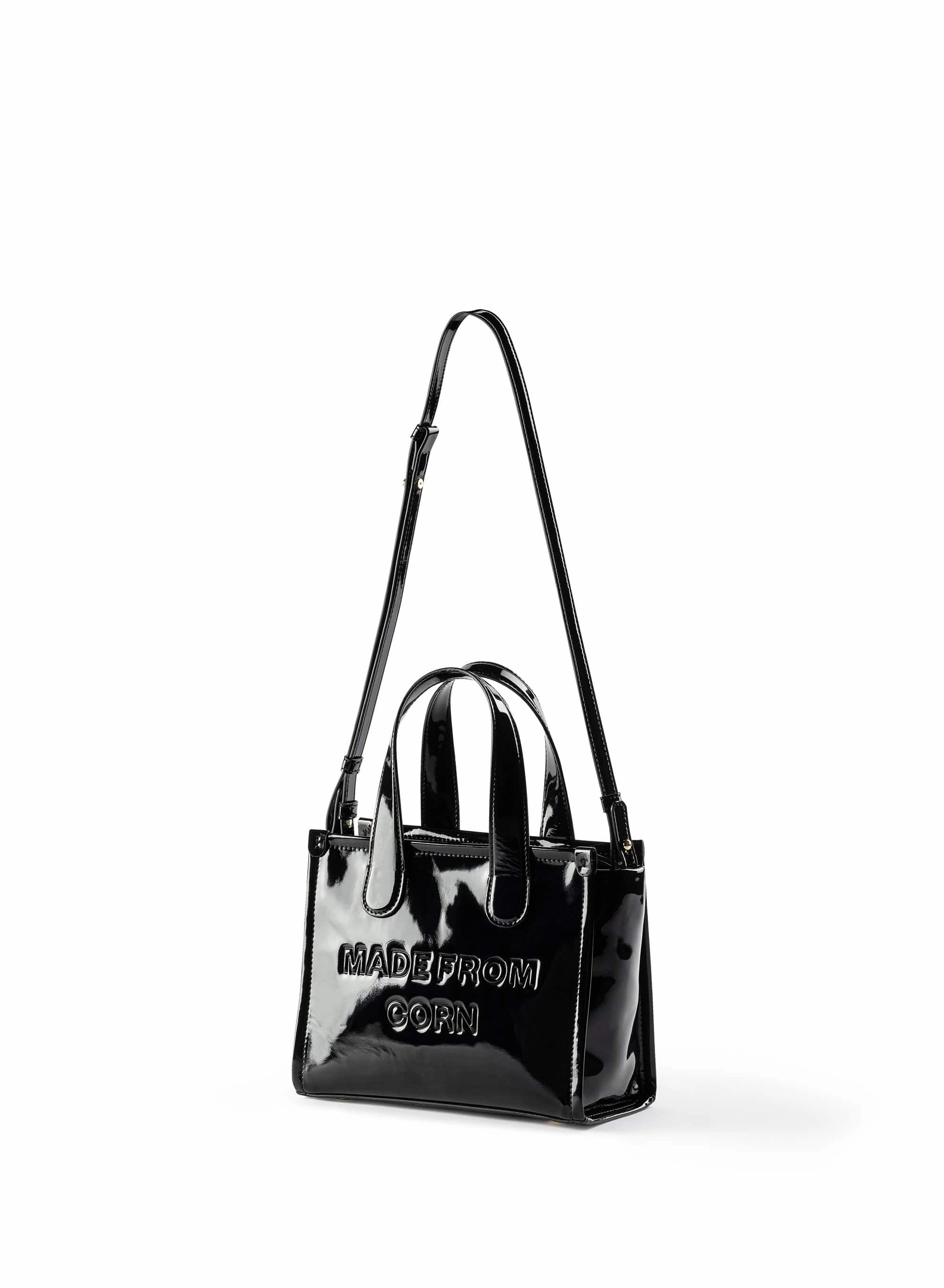 Alma M Corn Leather Vegan Tote Bag | Black