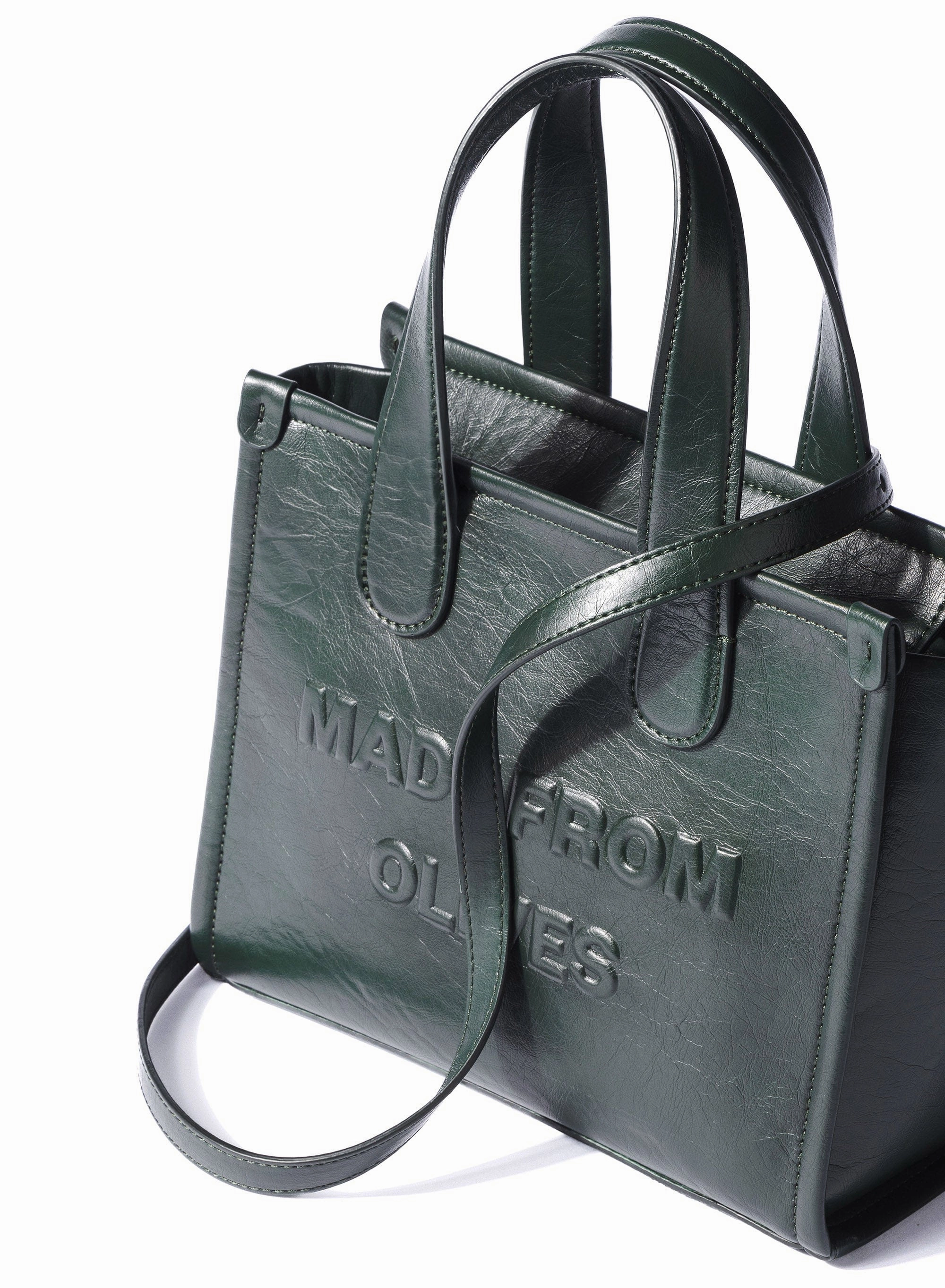 Alma M Olive Leather Vegan Tote Bag | Olive