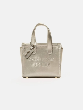 Alma S Apple Leather Vegan Tote Bag | Champagne