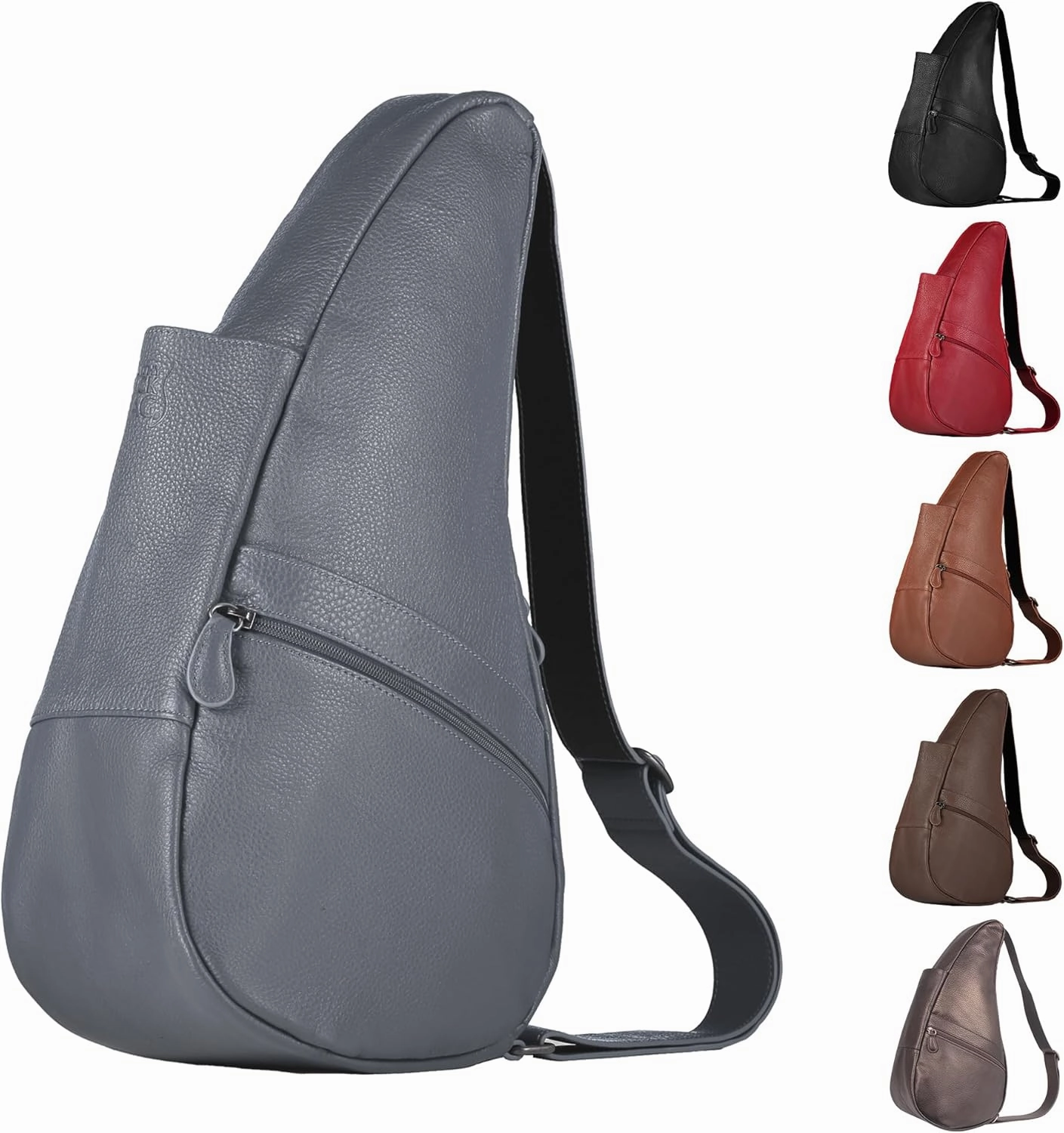 AmeriBag 15" Leather Crossbody Sling Healthy Back Bag