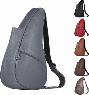 AmeriBag 15" Leather Crossbody Sling Healthy Back Bag