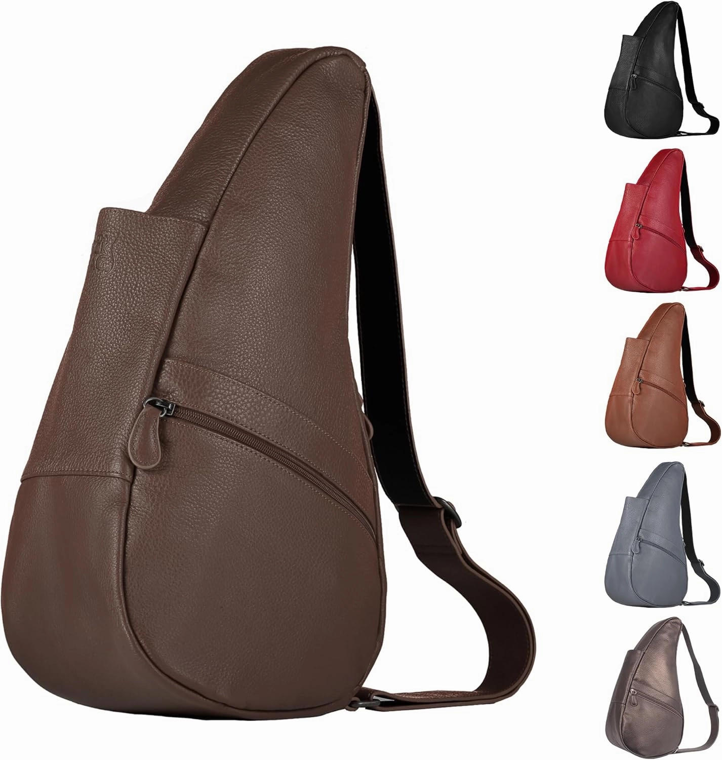 AmeriBag 17" Leather Crossbody Sling Healthy Back Bag