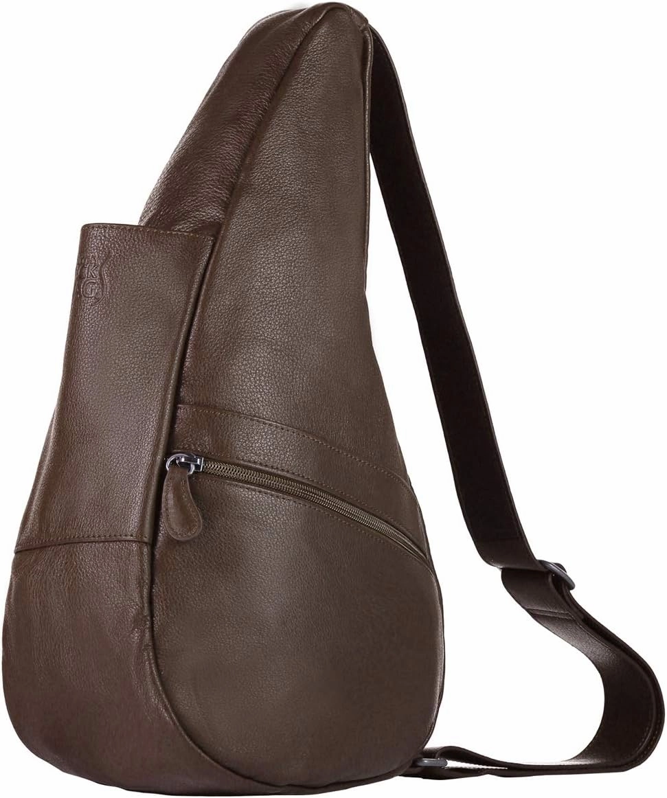 AmeriBag 17" Leather Crossbody Sling Healthy Back Bag