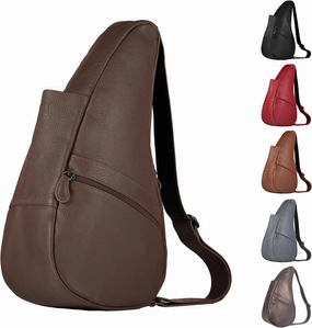 AmeriBag 17" Leather Crossbody Sling Healthy Back Bag