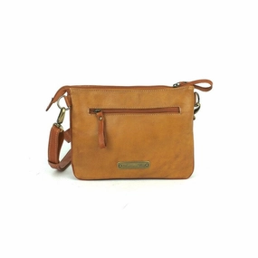 American West Western Handbag Texas Rose Crossbody Natural Tan 8015789 - 9.5 x 7 x 3