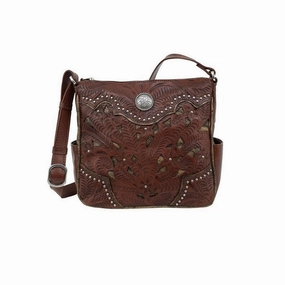 American West Western Handbag Women Inlay Eagle Chestnut 5585774 - 9.5 x 9 x 4