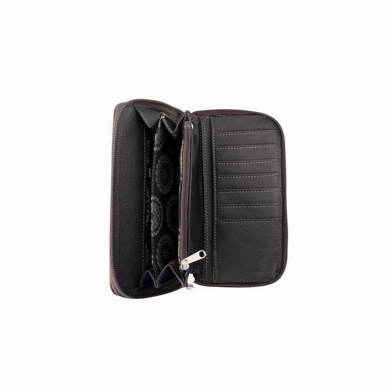 American West Western Wallet Womens Saddle Ridge Chocolate 2650082 - 8 x 4