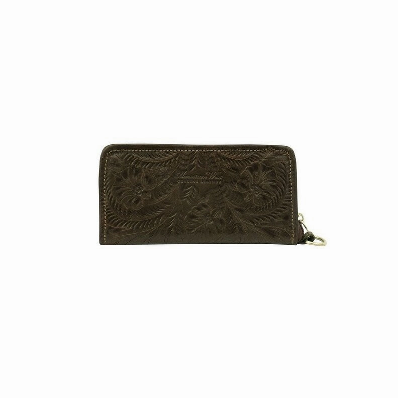 American West Western Wallet Womens Saddle Ridge Chocolate 2650082 - 8 x 4