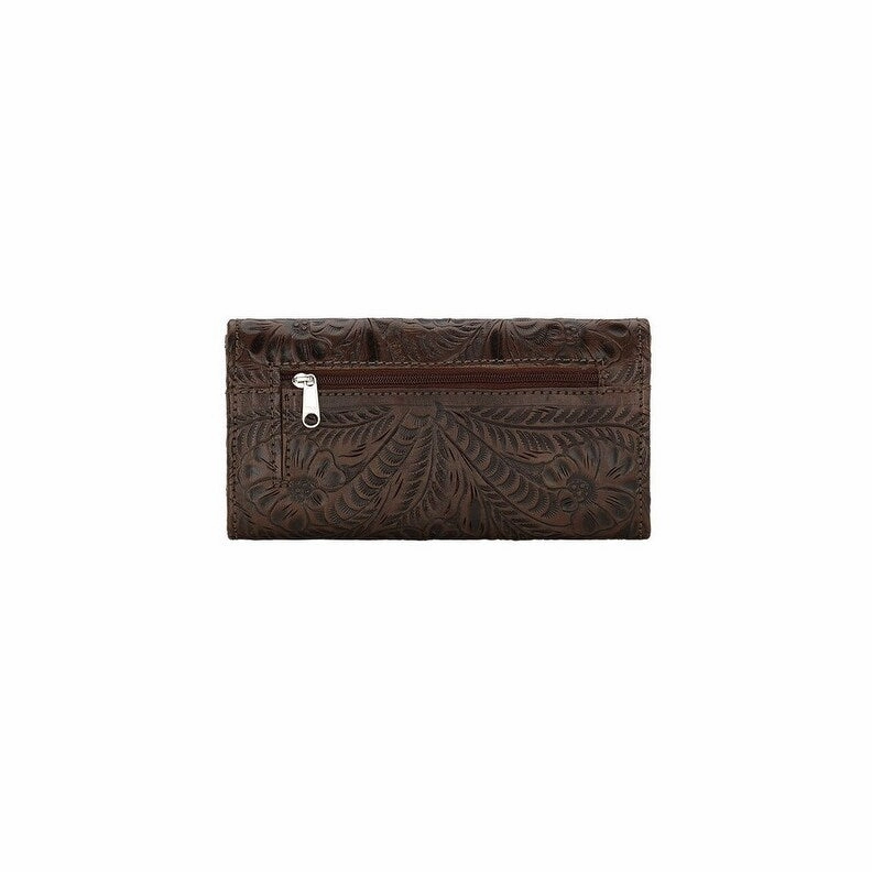 American West Western Wallet Womens Trifold Chestnut Brown 6685282 - 7.5 x 4