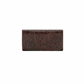 American West Western Wallet Womens Trifold Chestnut Brown 6685282 - 7.5 x 4