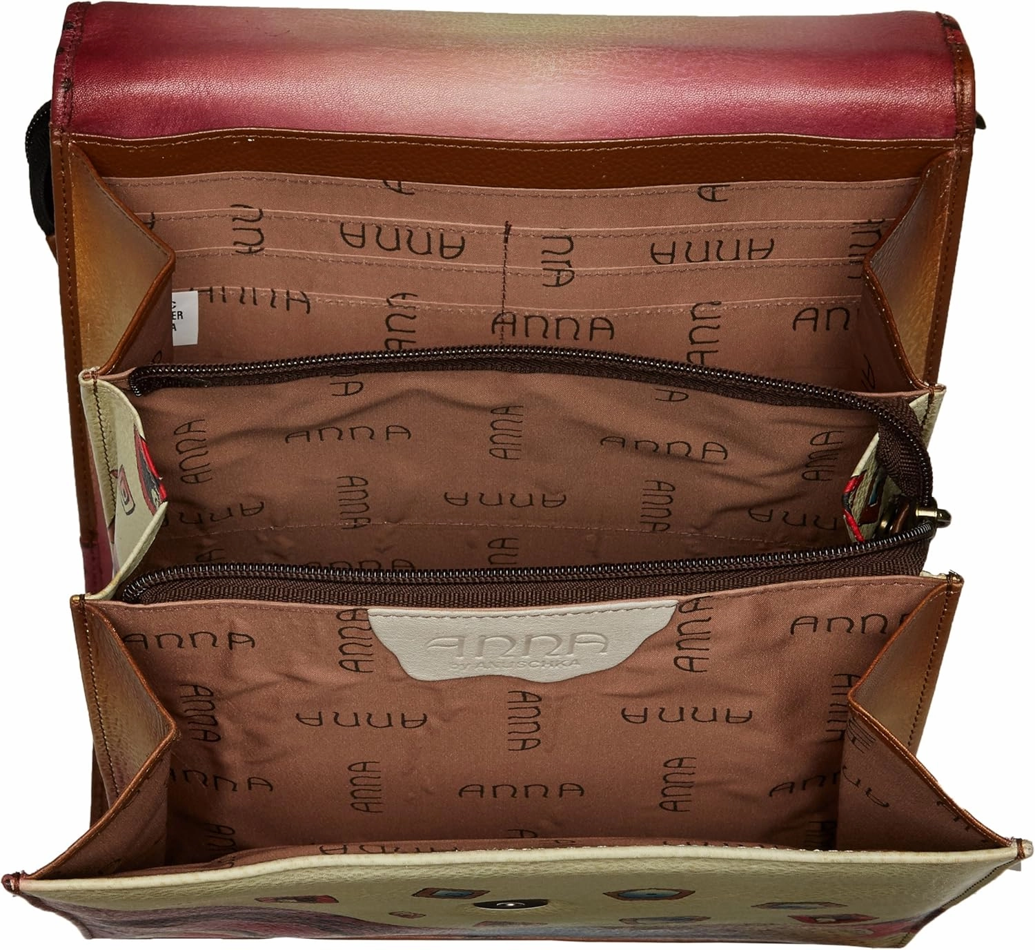 Anna by Anuschka Hand Painted Leather Women's Flap Crossbody Organizer
