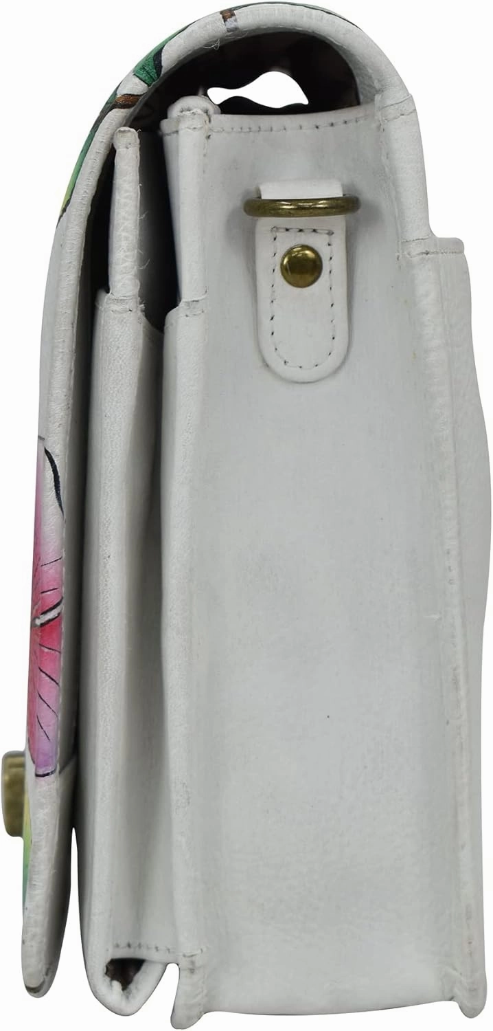 Anna by Anuschka Women's Hand-painted Leather Flap Convertible Crossbody Belt Bag