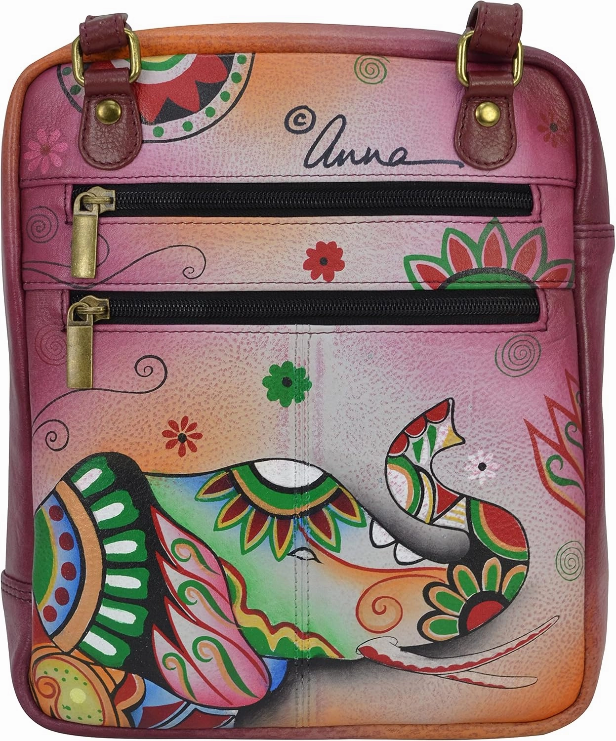 Anna by Anuschka Womens Genuine Leather Travel Organizer Crossbody