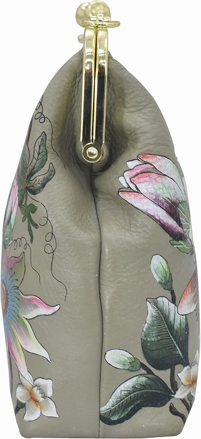 Anuschka Womens Hand Painted Genuine Painted Leather Medium Frame Crossbody