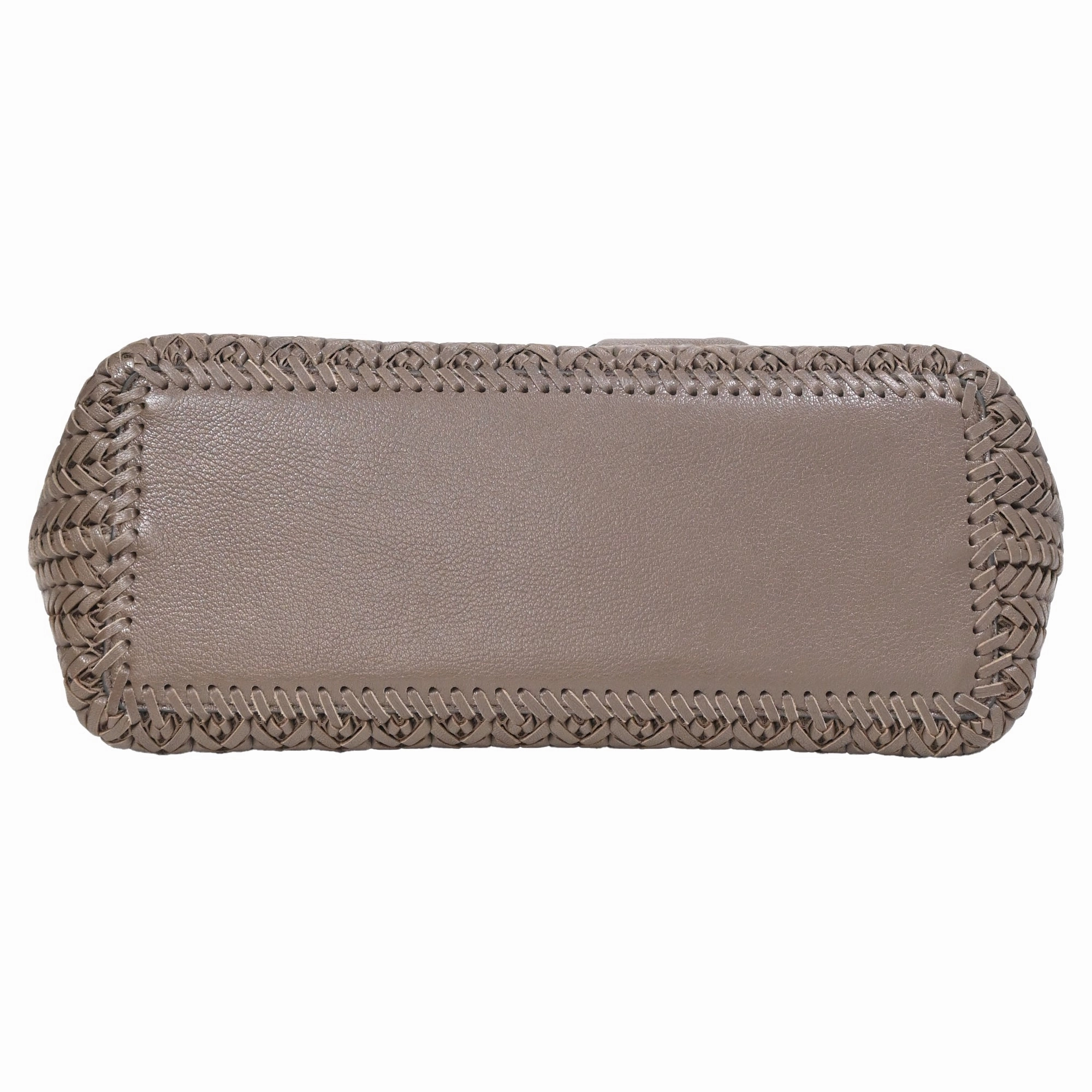Anya Hindmarch Pocket Neeson Woven Tote in Brown Leather
