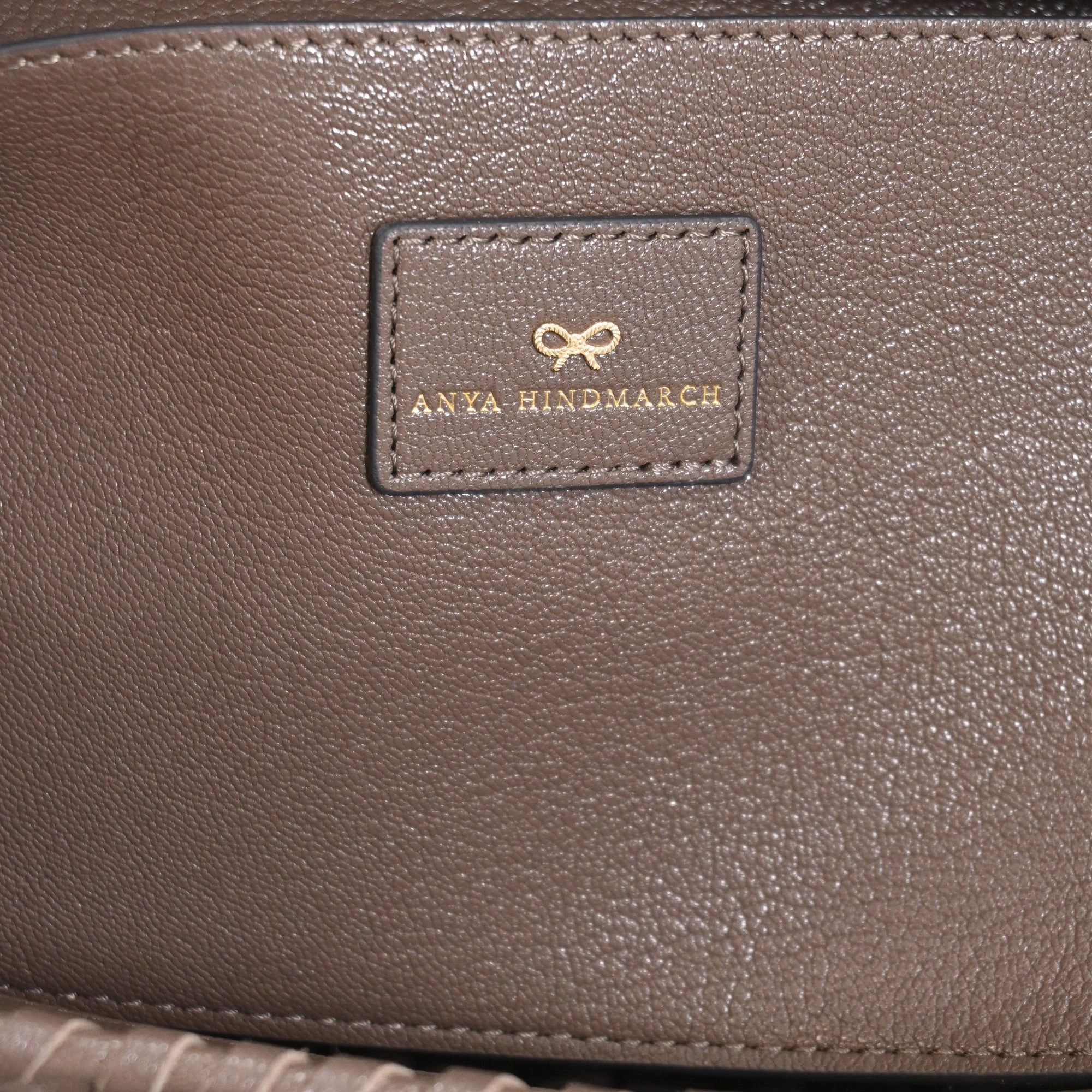 Anya Hindmarch Pocket Neeson Woven Tote in Brown Leather
