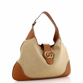 Aphrodite Shoulder Bag Canvas and Leather Large