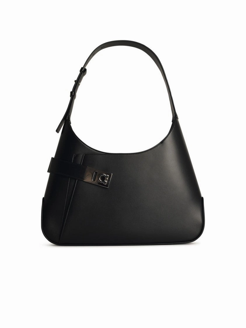 Arch' Black Matte Leather Bag