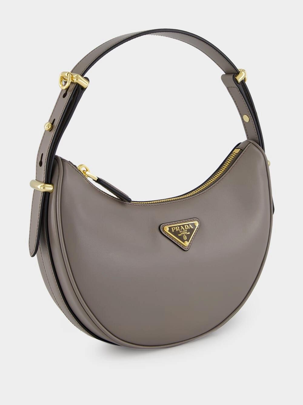 Argilla Grey Arqu Small Leather Bag