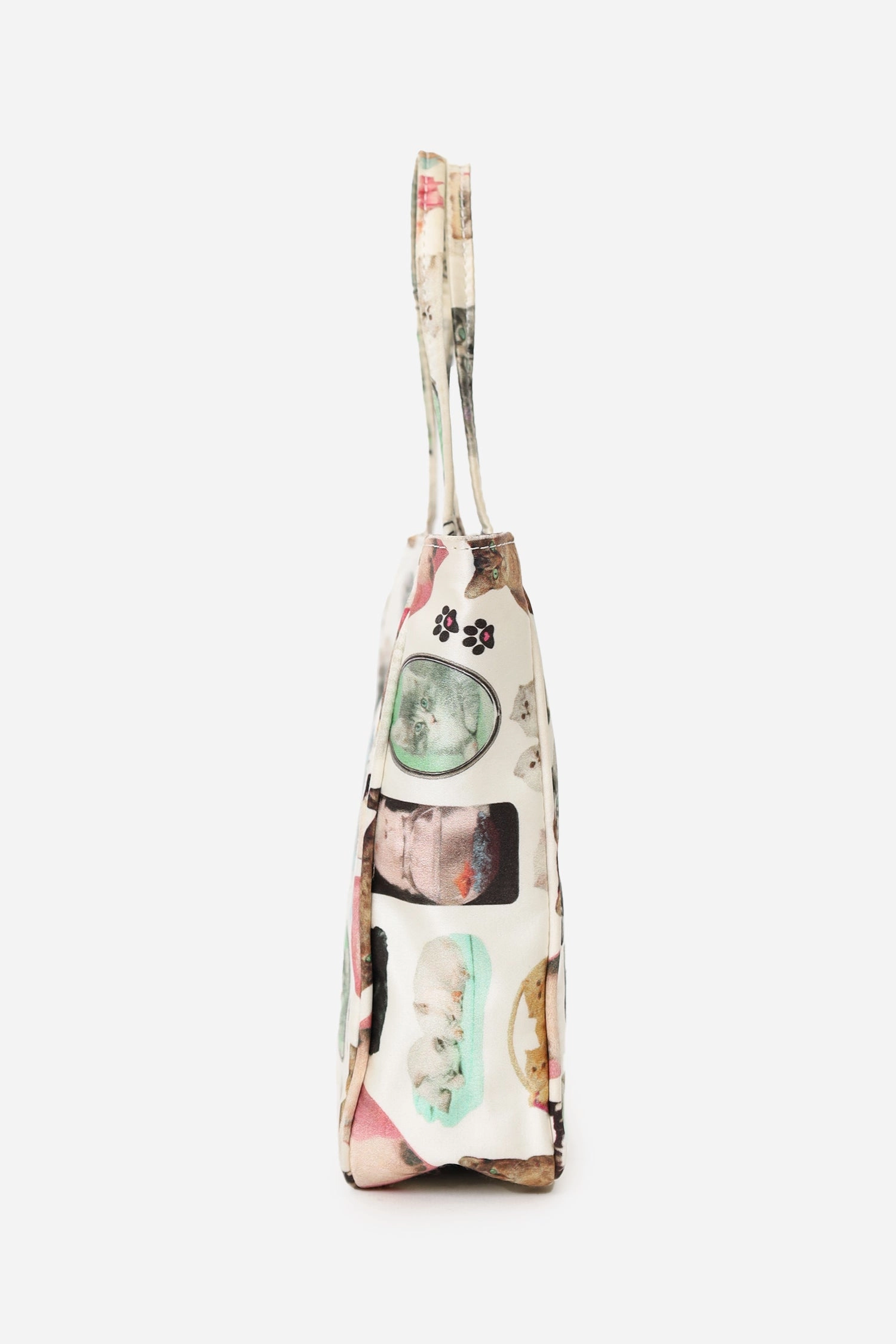 Ashley Williams White/Multicolor Cats Print Kate Bag