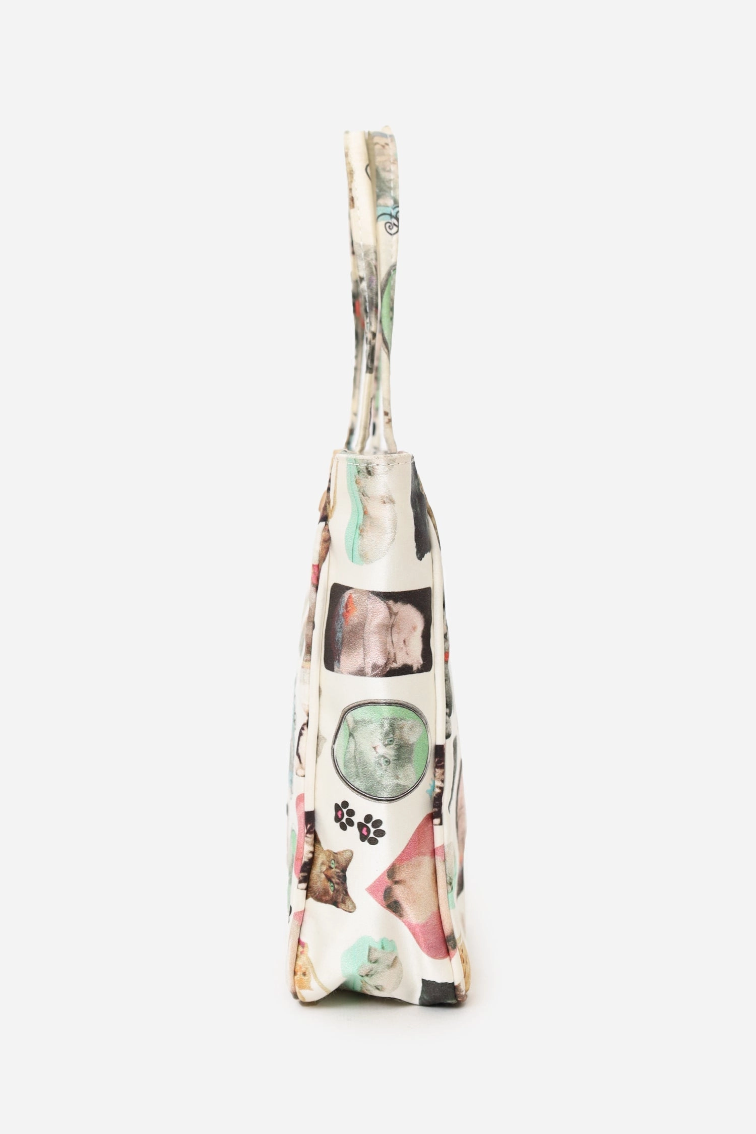 Ashley Williams White/Multicolor Cats Print Kate Bag