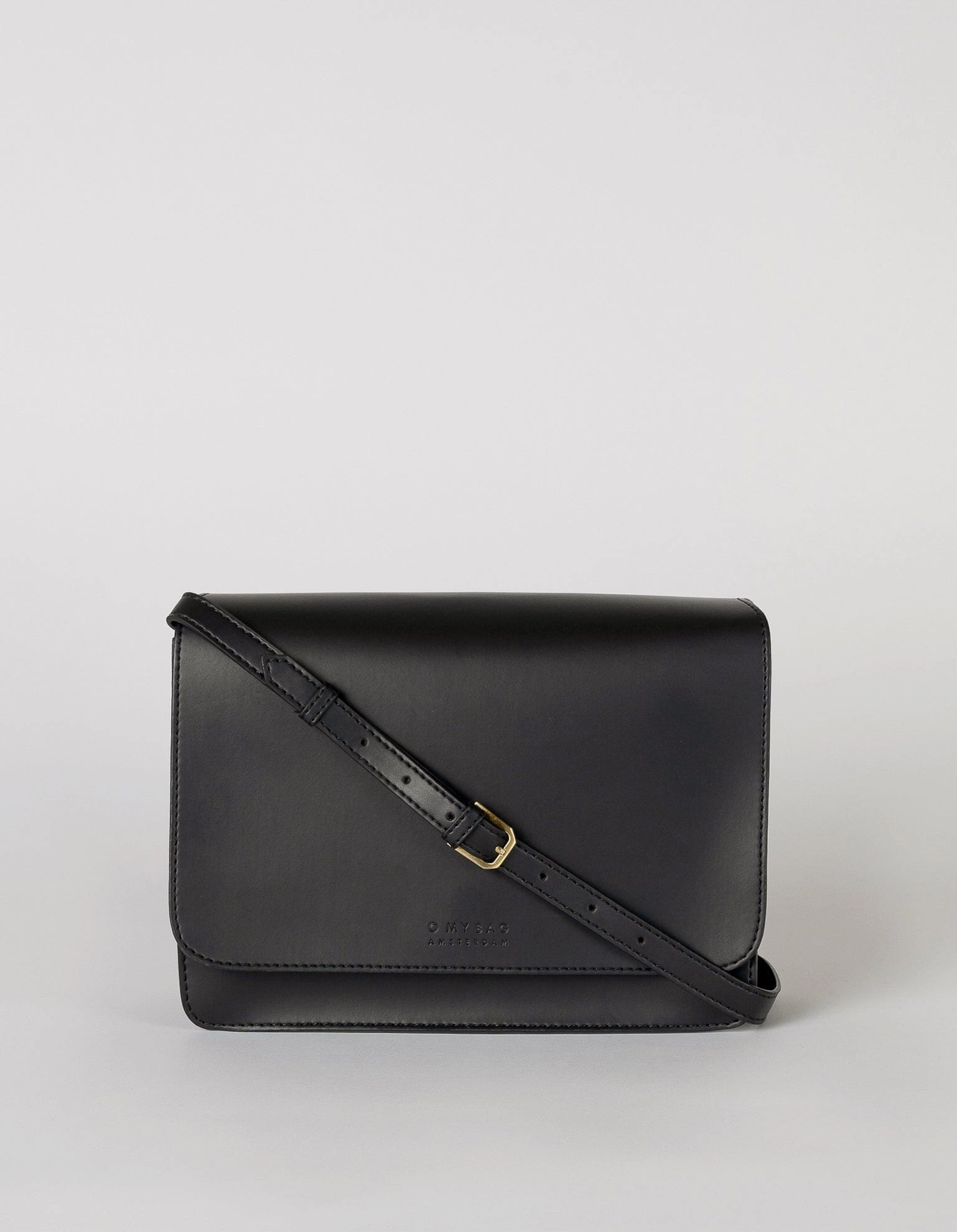 Audrey Apple Leather Vegan Crossbody | Black