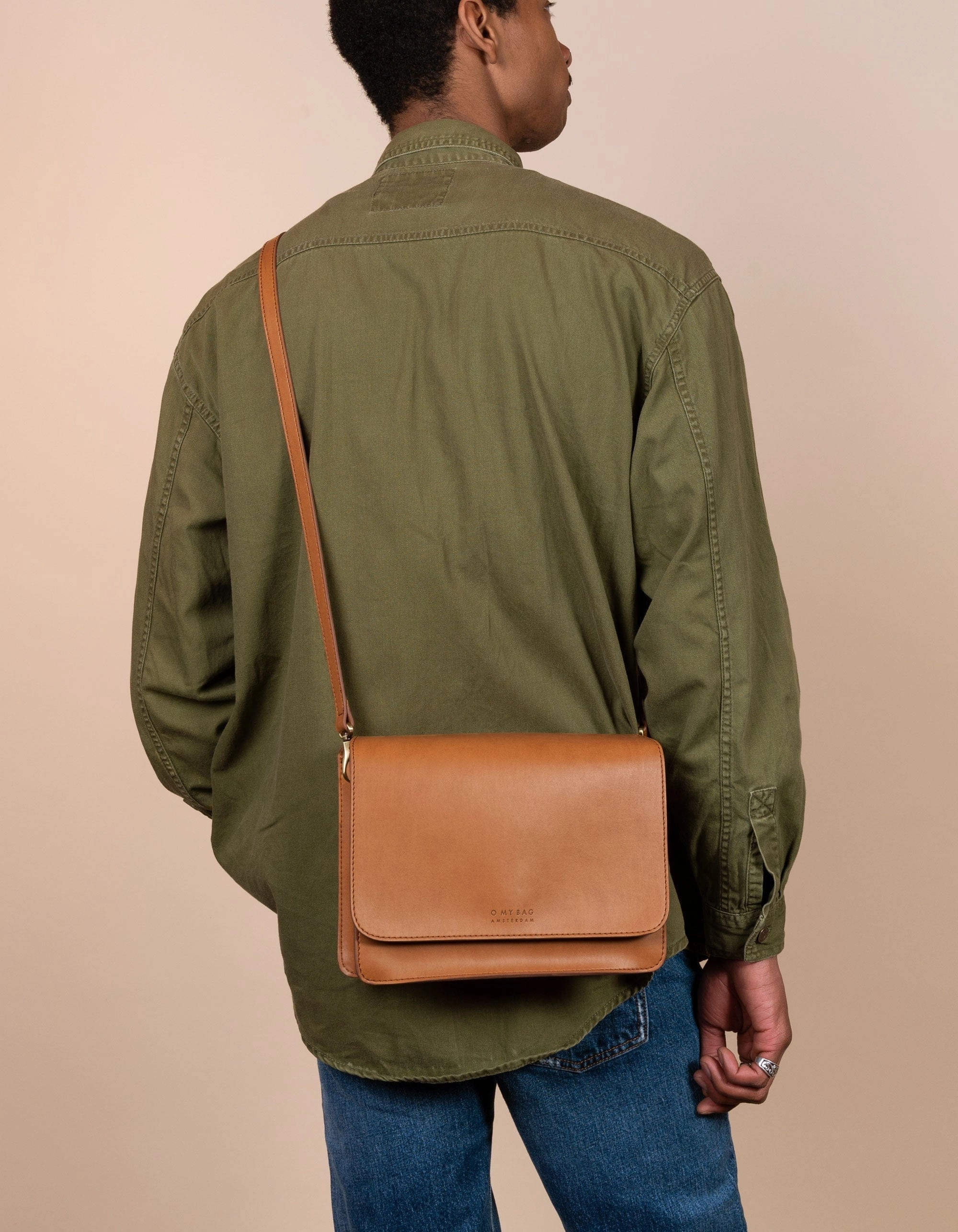 Audrey Apple Leather Vegan Crossbody | Brown