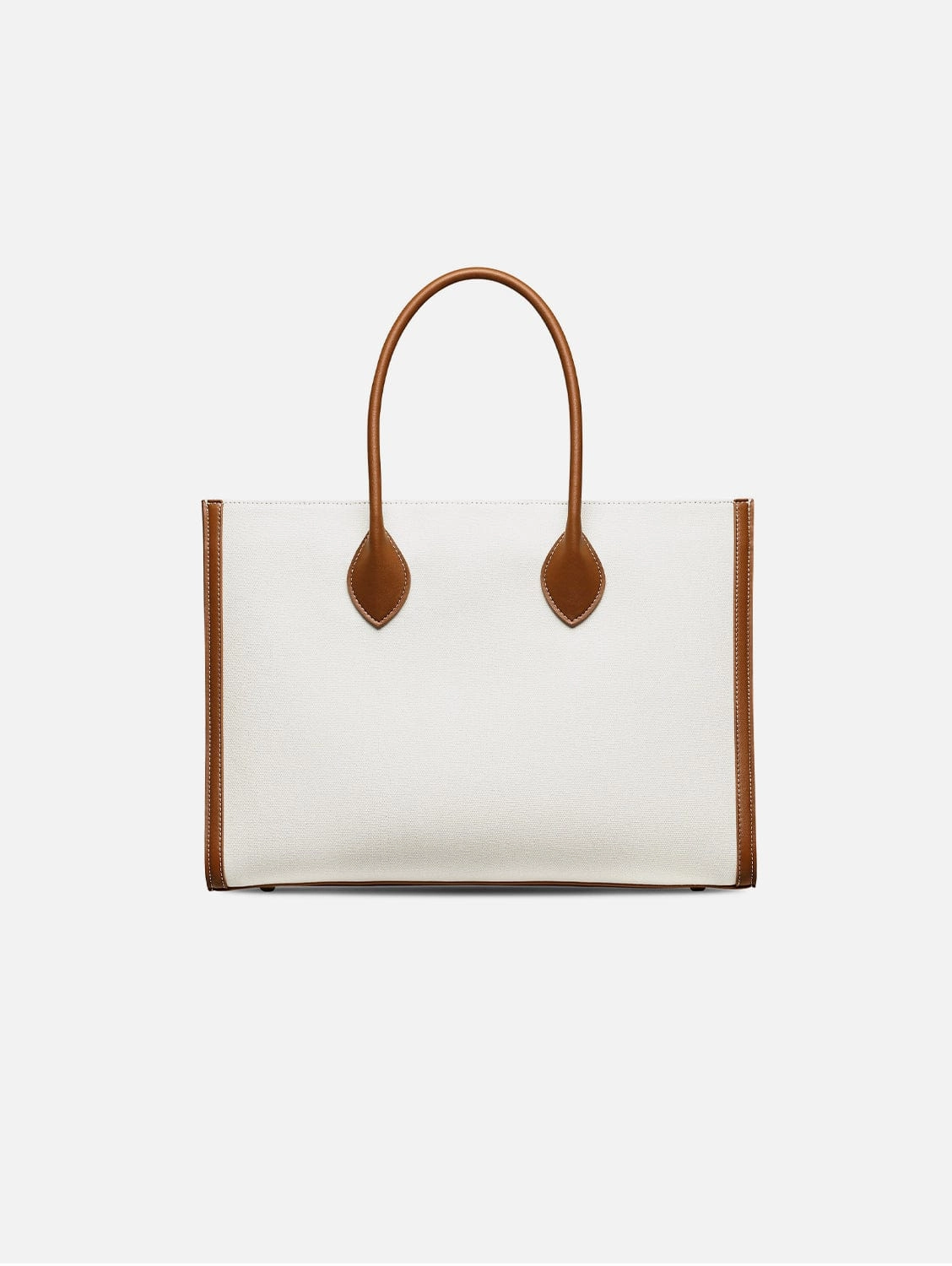 Aurora Cactus Leather Vegan Tote Bag | White & Brown