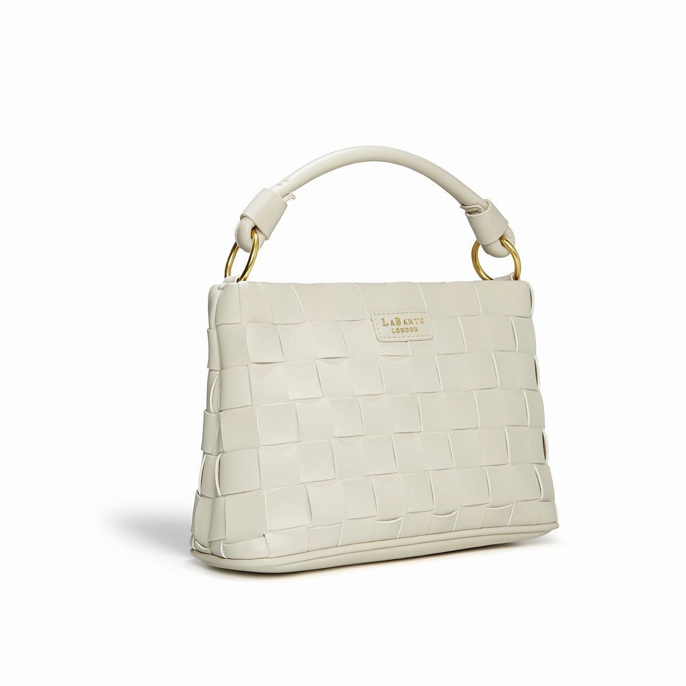 Baby Bella Woven Vegan Leather Crossbody Bag | White
