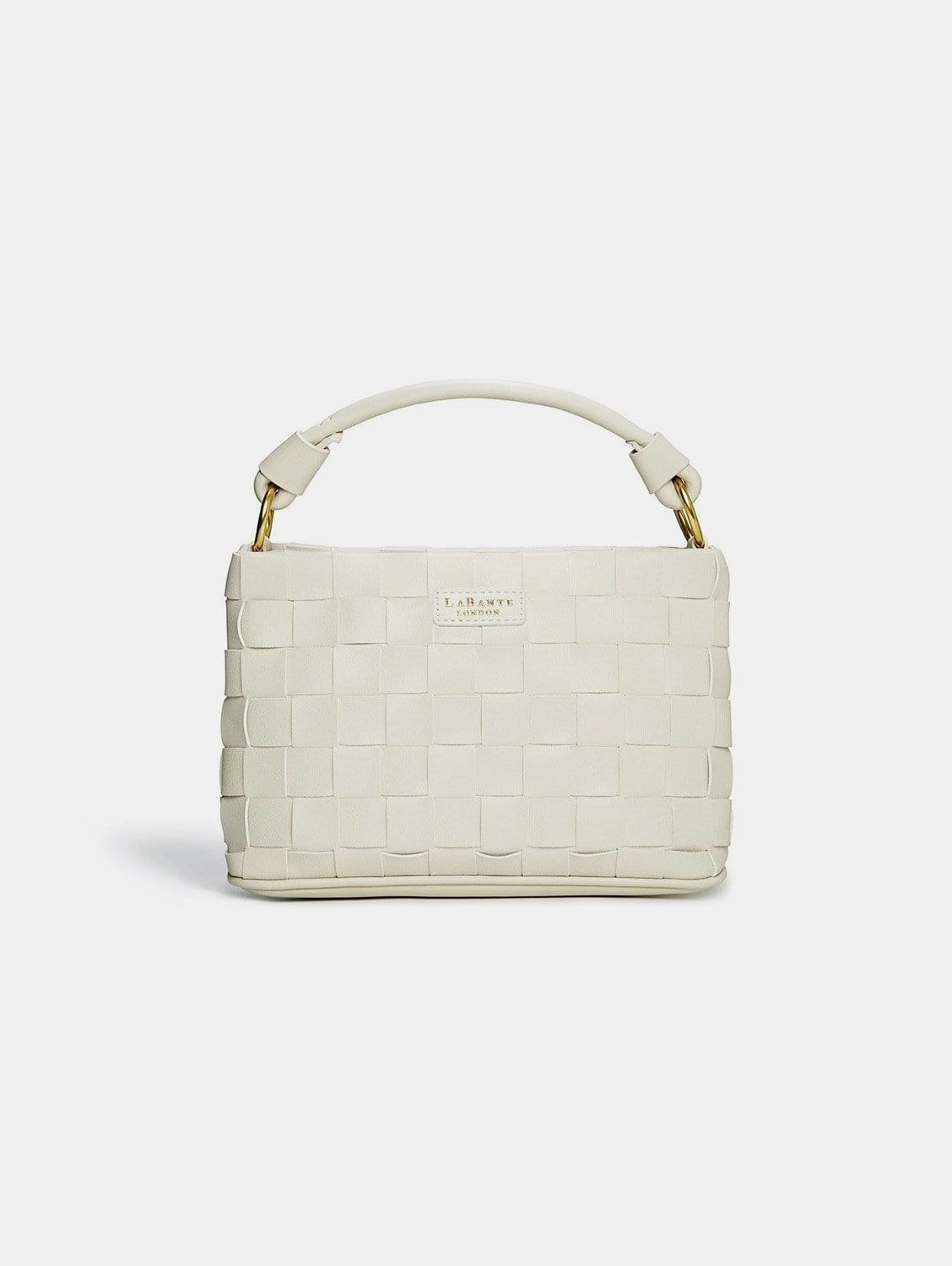 Baby Bella Woven Vegan Leather Crossbody Bag | White