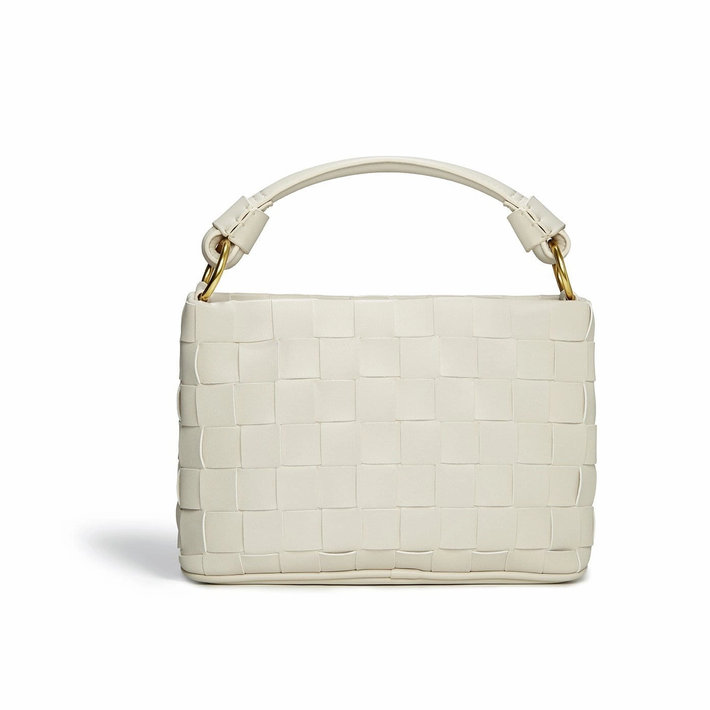 Baby Bella Woven Vegan Leather Crossbody Bag | White